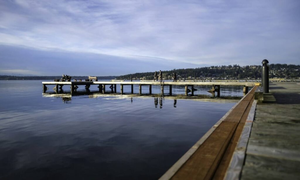 Public pier on Lake Washington in Kirkland Washington